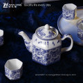 Китайский чай Подарочная коробка Китайский фарфоровый чайный набор Набор голубой и белый фарфор